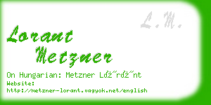 lorant metzner business card